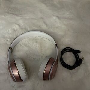 Beats by Dre Over-Ear Rose Gold and White Headphones
